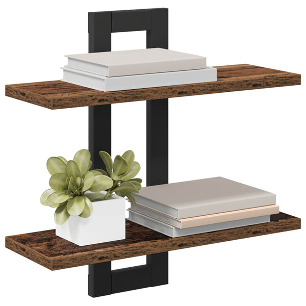 Kelluvat hyllyt Vanha puu 40 x 15 x 40 cm Tekninen puu