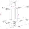 Kelluvat hyllyt Vanha puu 40 x 15 x 40 cm Tekninen puu