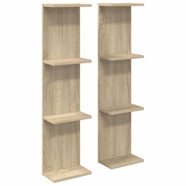 Seinähylly 2 kpl Sonoma-tammi 22 x 15 x 100 cm Tekninen puu