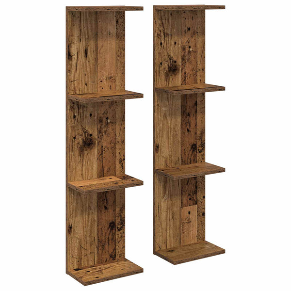 Seinähylly 2 kpl Vanha puu 22 x 15 x 100 cm Tekninen puu