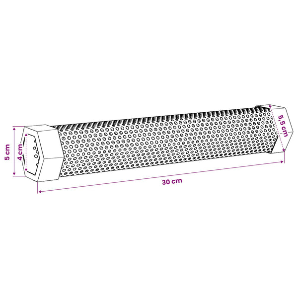 Savustustubia 2 kpl 5 x 5 x 30 cm Ruostumaton teräs 304 Hopea