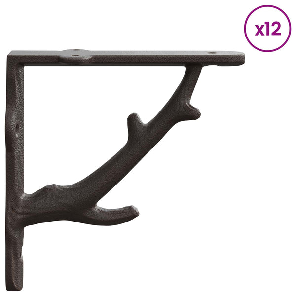 Seinähyllyn kannattimet 12 kpl Antiikkiruskea 10 x 10 x 3 cm