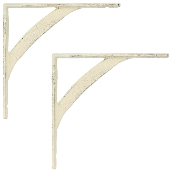 Sivuhyllyn kannattimet 2 kpl Antiikkivalkoinen 10 x 10 x 3 cm