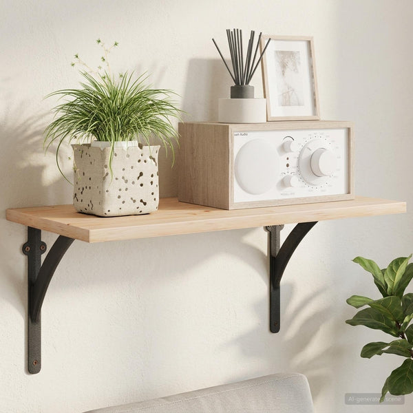 Sivuhyllyn kannattimet 2 kpl Musta 10 x 10 x 3 cm Teräs