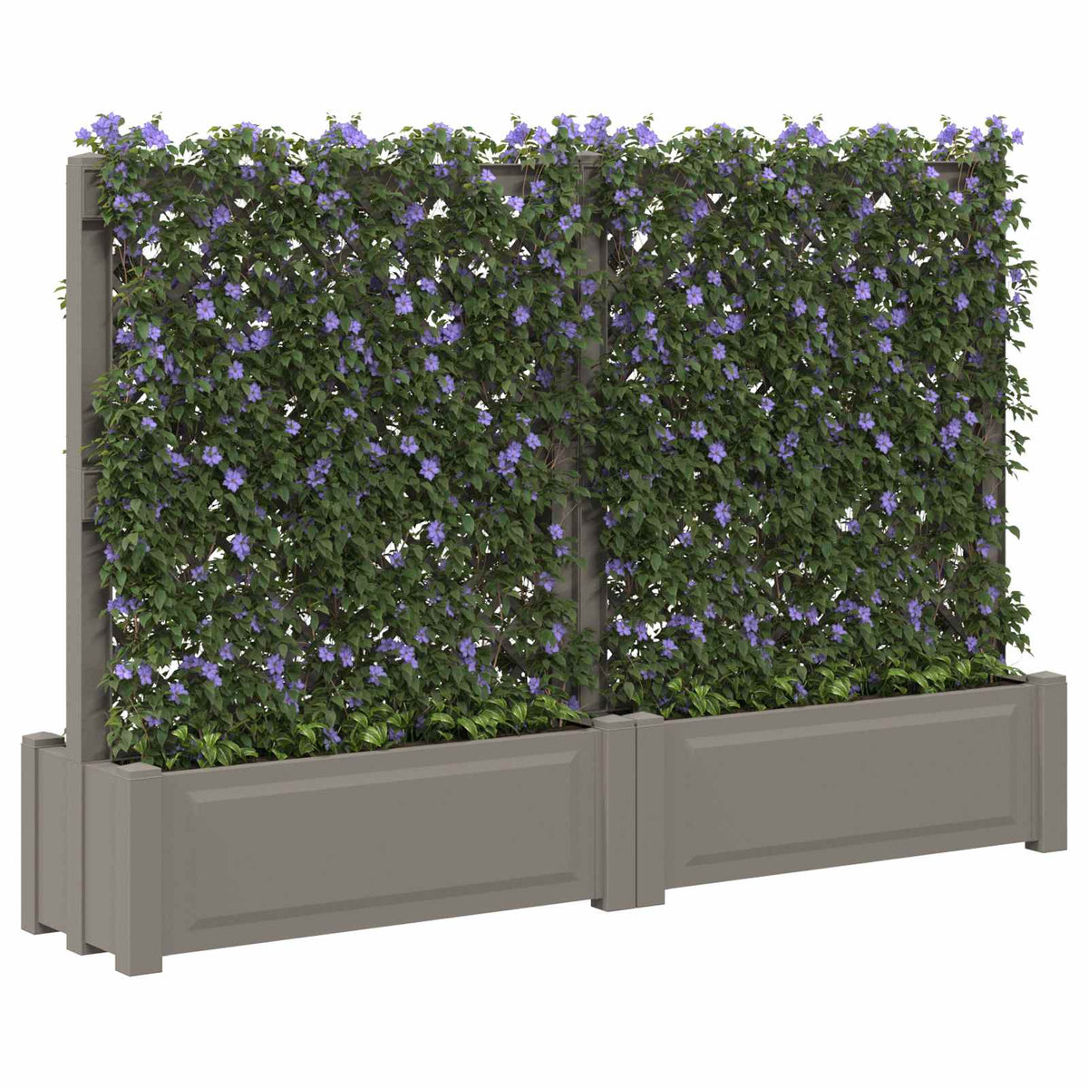 Iso istutusruukku tikkaille 2 pcs Harmaa 200 x 43 x 133,5 cm PP