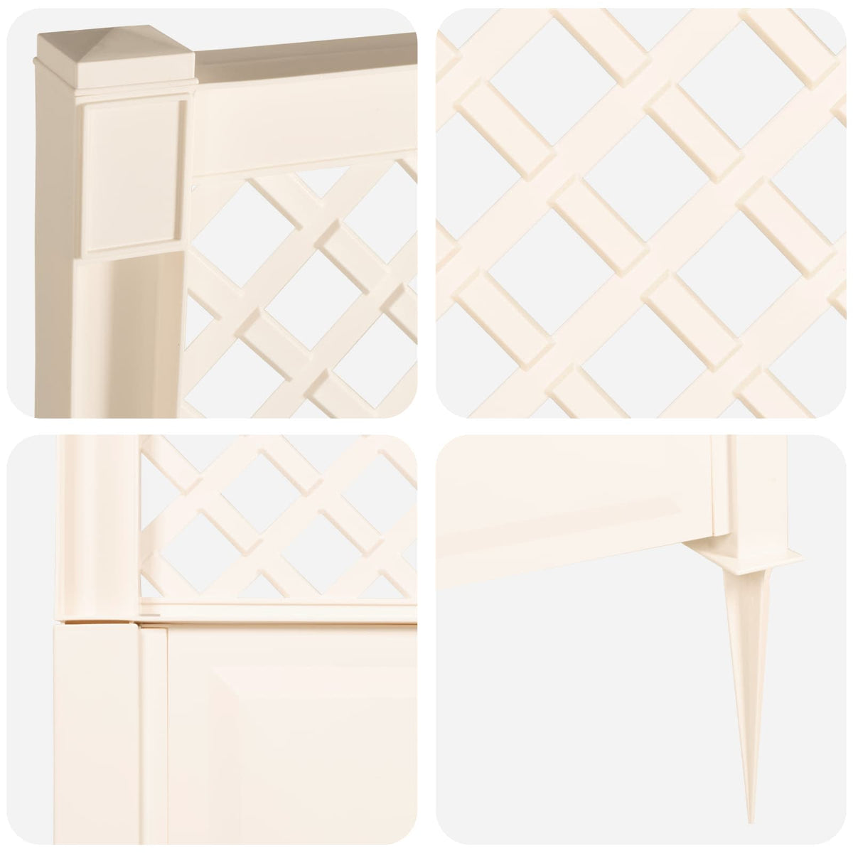 Trellis piikillä valkoinen 43 x 6 x 165 cm PP