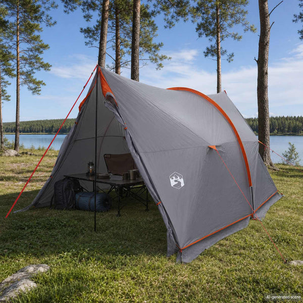 Sateenkestävä katos teltta Harmaa ja oranssi