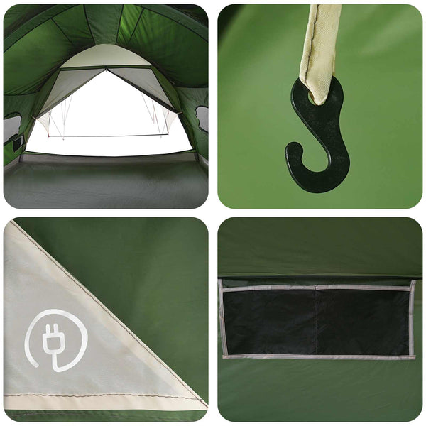 Tunnel Tent with Rainfly Water-Resistant 10 hengelle Vihreä