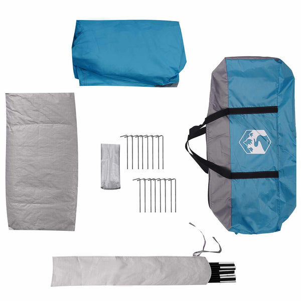 Tunnel Tent with Rainfly Water-Resistant 10 hengelle Sininen