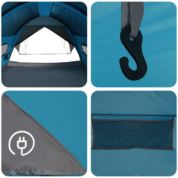 Tunnel Tent with Rainfly Water-Resistant 10 hengelle Sininen