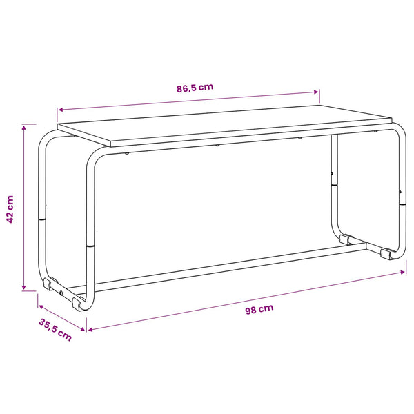 TV-teline 98 x 35.5 x 42 cm Musta tammi Tekninen puu