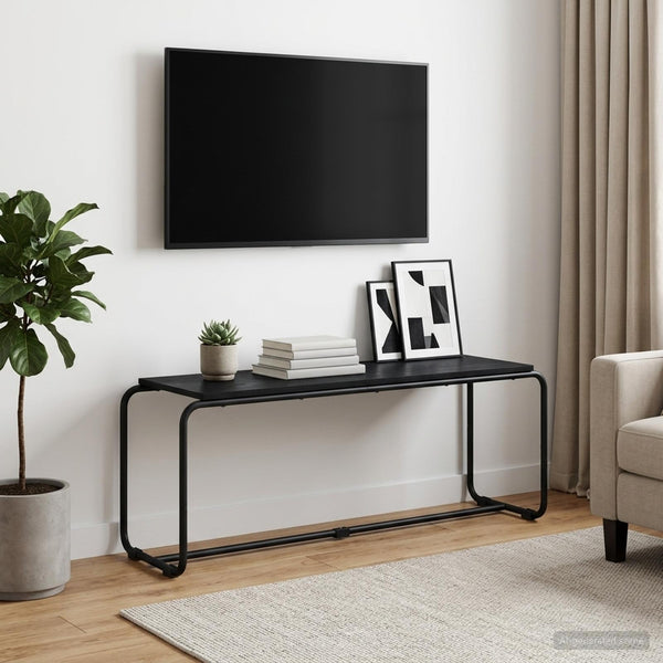 TV-teline 113.5 x 35.5 x 42 cm Musta tammi Tekninen puu