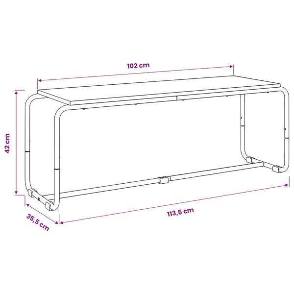 TV-teline 113.5 x 35.5 x 42 cm Musta tammi Tekninen puu