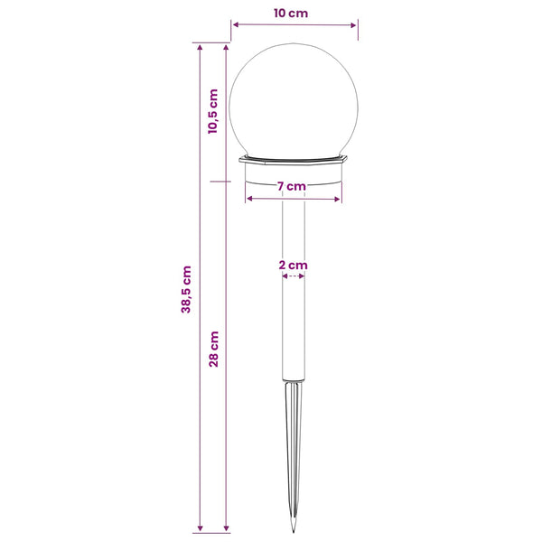 8 kpl Lämpimän Valkoinen 38,5 cm ABS