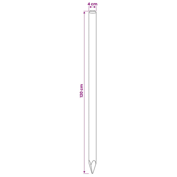 Aidan pylväät 15 kpl Ruskea 120 cm Täysi mänty