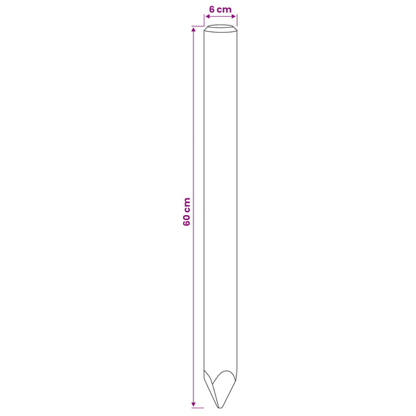 Aidan pylväät 15 kpl Ruskea 60 cm Täysi mänty