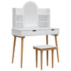 Meikkipöytäsarja FAUSKE 5 kpl valkoinen 100 x 50 x 143 cm