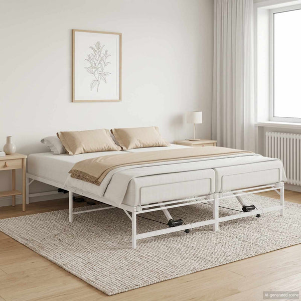 Sähkösäätöinen sänky runko valkoinen 200 x 200 cm Teräs