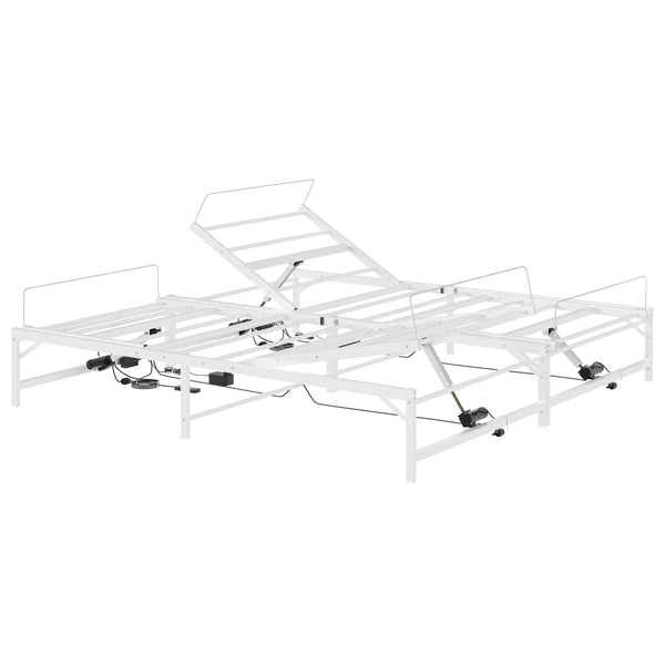 Sähkösäätöinen sänky runko valkoinen 200 x 200 cm Teräs