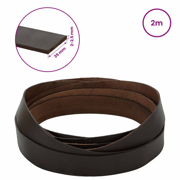 Nahkahihna 1 Tumma ruskea 200 x 3,5 cm Nahka