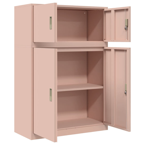 Säilytyskaappi 2 kpl Pinkki 90 x 40 x 130 cm Teräs Lukittava
