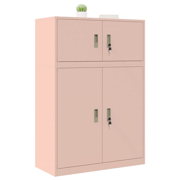 Säilytyskaappi 2 kpl Pinkki 90 x 40 x 130 cm Teräs Lukittava
