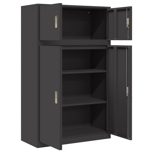 Säilytyskaappi 2 kpl Musta 90 x 40 x 145 cm Teräs Lukittava