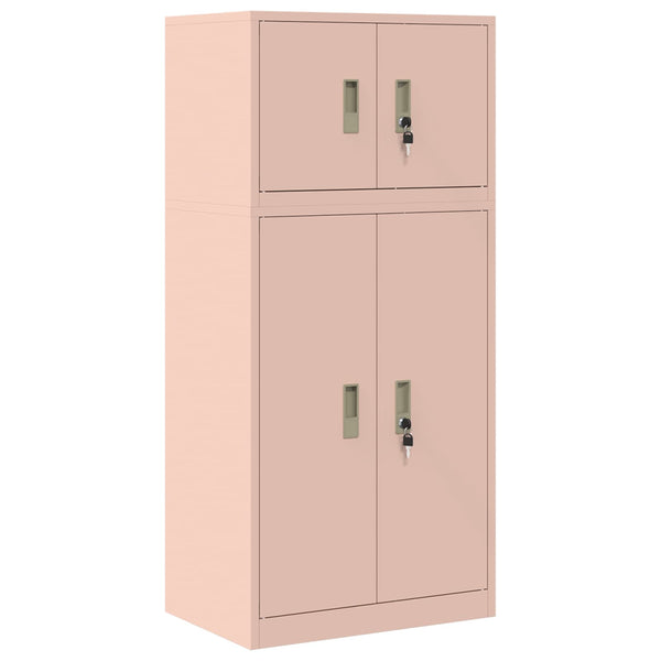Säilytyskaappi 2 kpl Pinkki 60 x 40 x 130 cm Teräs Lukittava