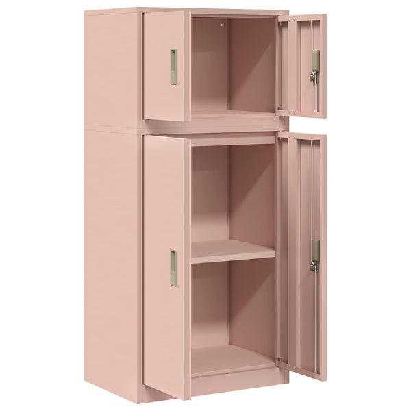 Säilytyskaappi 2 kpl Pinkki 60 x 40 x 130 cm Teräs Lukittava