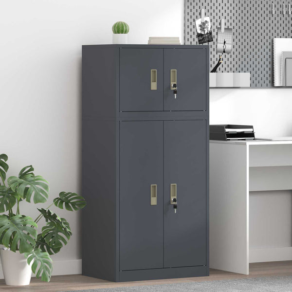 Säilytyskaappi 2 kpl Antrasiitti 60 x 40 x 130 cm Teräs