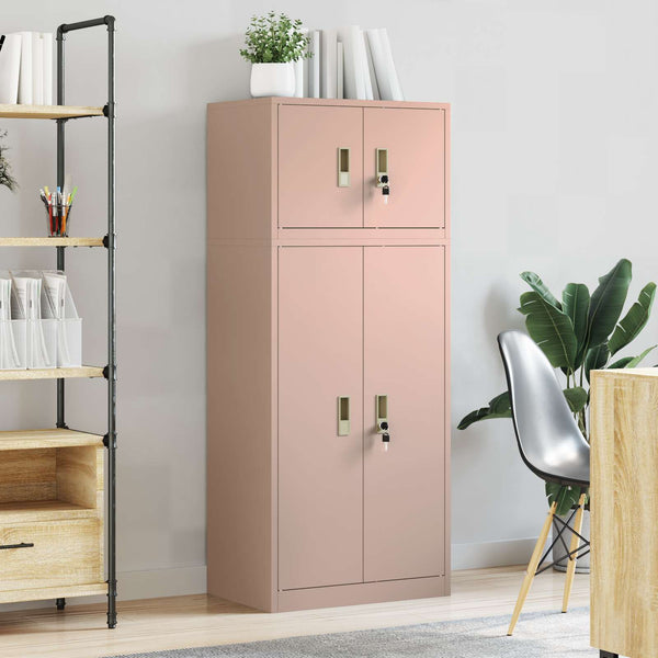 Säilytyskaappi 2 kpl Pinkki 60 x 40 x 145 cm Teräs Lukittava