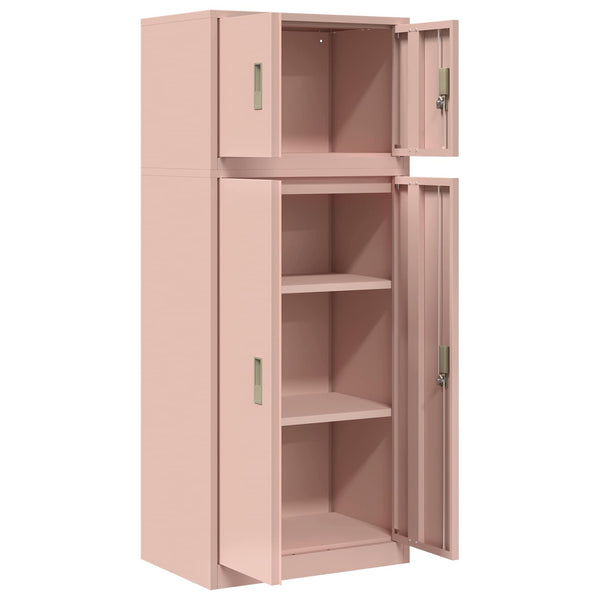 Säilytyskaappi 2 kpl Pinkki 60 x 40 x 145 cm Teräs Lukittava