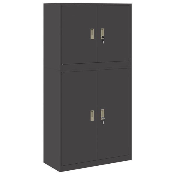 Säilytyskaappi 2 kpl Musta 90 x 40 x 175 cm Teräs Lukittava