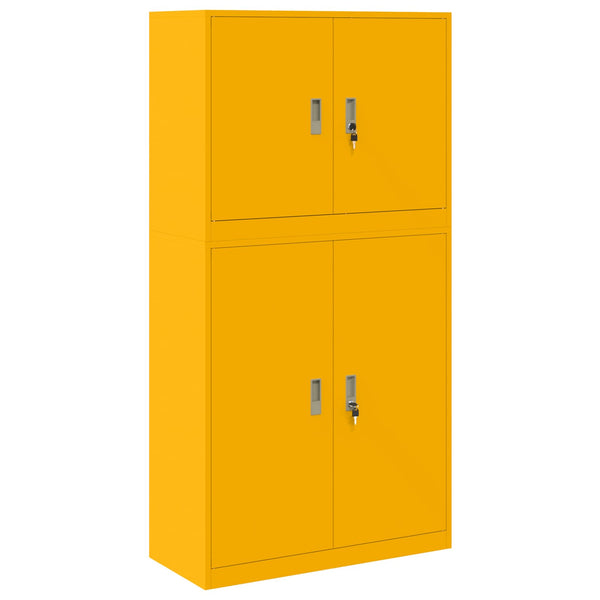 Säilytyskaappi 2 kpl Sinapinkeltainen 90 x 40 x 175 cm Teräs
