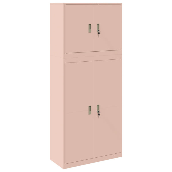Säilytyskaappi 2 kpl Vaaleanpunainen 90 x 40 x 210 cm Teräs