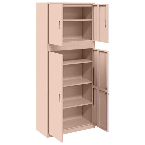 Säilytyskaappi 2 kpl Vaaleanpunainen 90 x 40 x 210 cm Teräs