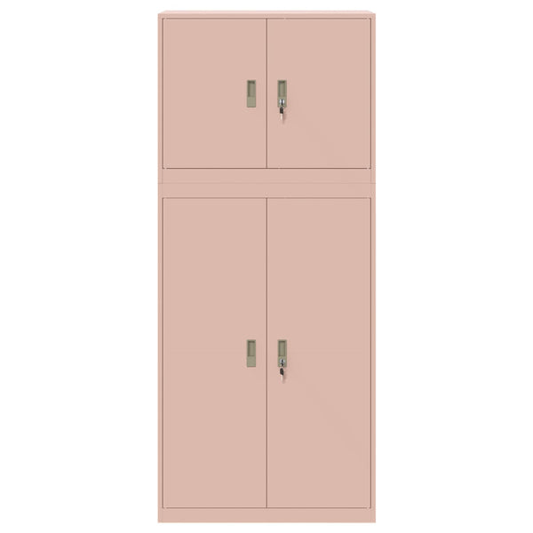 Säilytyskaappi 2 kpl Vaaleanpunainen 90 x 40 x 210 cm Teräs