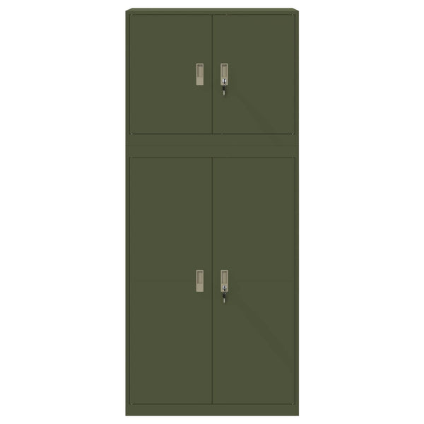 Säilytyskaappi 2 kpl Oliivinvihreä 90 x 40 x 210 cm Teräs
