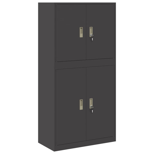 Säilytyskaappi 2 kpl Musta 80 x 40 x 160 cm Teräs Lukittava