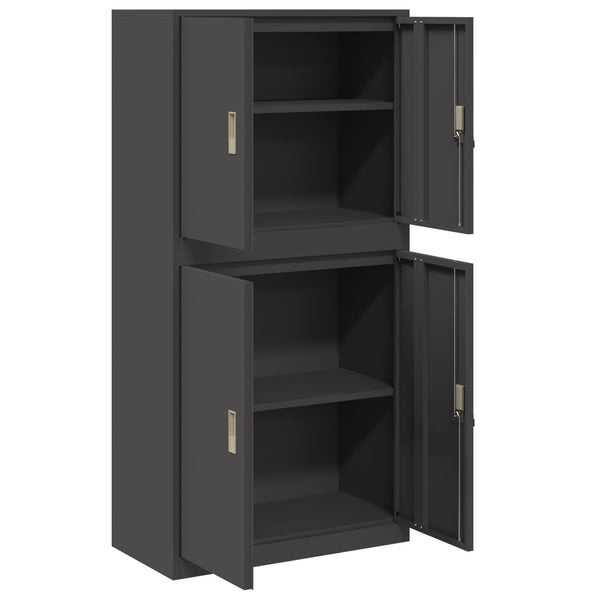 Säilytyskaappi 2 kpl Musta 80 x 40 x 160 cm Teräs Lukittava