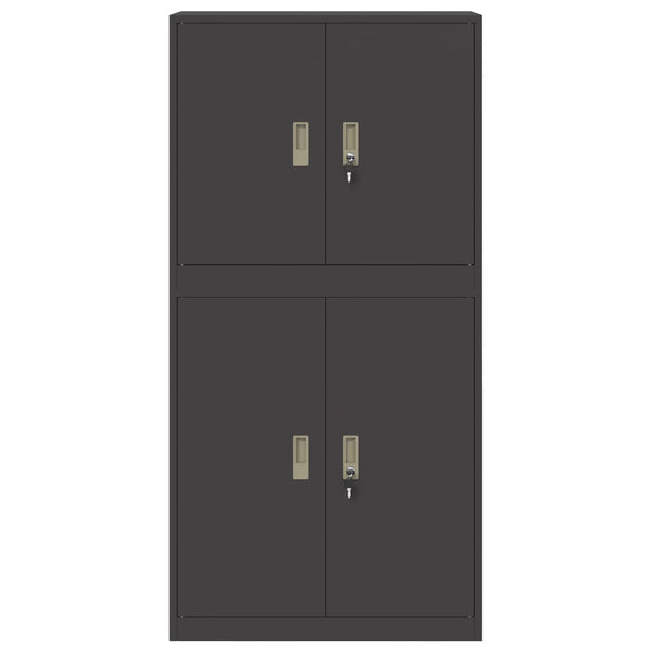 Säilytyskaappi 2 kpl Musta 80 x 40 x 160 cm Teräs Lukittava