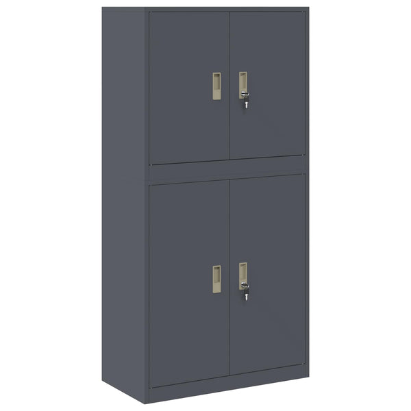 Säilytyskaappi 2 kpl Antrasiitti 80 x 40 x 160 cm Teräs