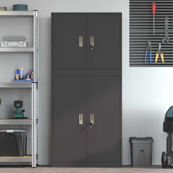 Säilytyskaappi 2 kpl Musta 80 x 40 x 175 cm Teräs Lukittava