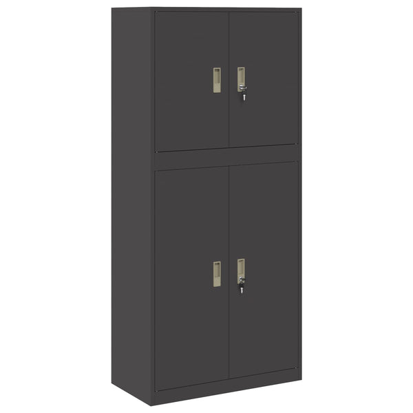 Säilytyskaappi 2 kpl Musta 80 x 40 x 175 cm Teräs Lukittava