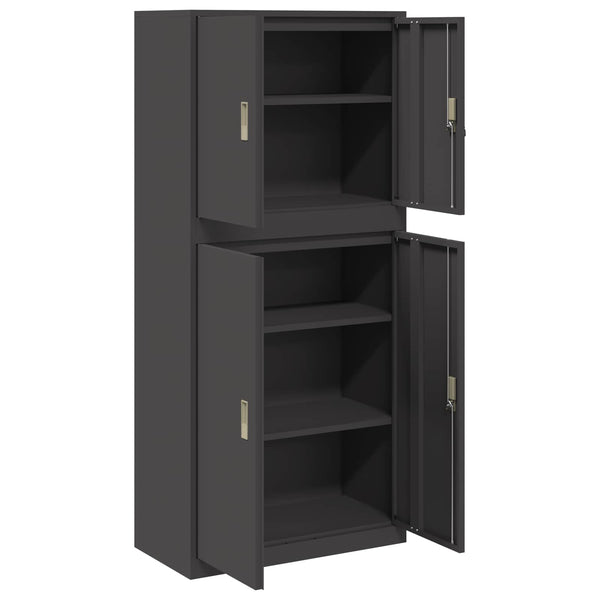 Säilytyskaappi 2 kpl Musta 80 x 40 x 175 cm Teräs Lukittava