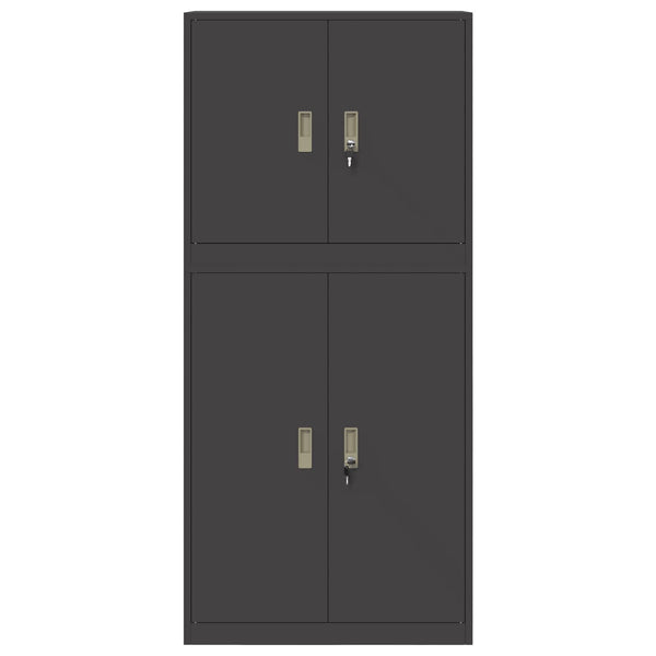 Säilytyskaappi 2 kpl Musta 80 x 40 x 175 cm Teräs Lukittava