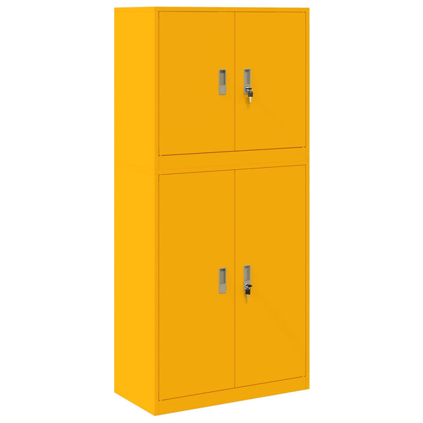 Säilytyskaappi 2 kpl Sinapinkeltainen 80 x 40 x 175 cm Teräs