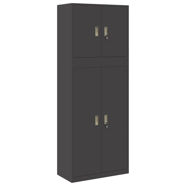 Säilytyskaappi 2 kpl Musta 80 x 40 x 210 cm Teräs Lukittava