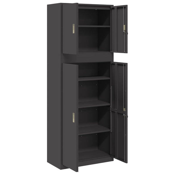 Säilytyskaappi 2 kpl Musta 80 x 40 x 210 cm Teräs Lukittava