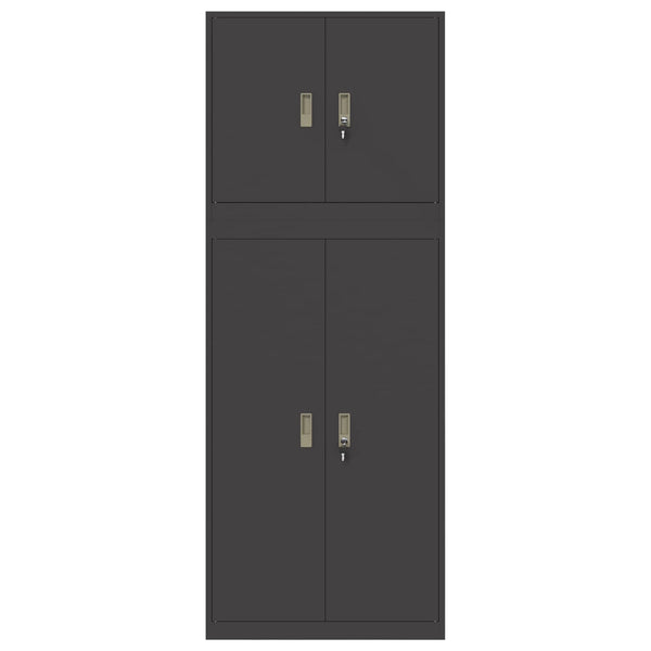 Säilytyskaappi 2 kpl Musta 80 x 40 x 210 cm Teräs Lukittava